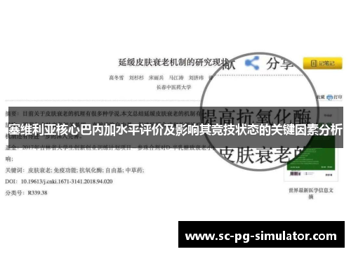 塞维利亚核心巴内加水平评价及影响其竞技状态的关键因素分析